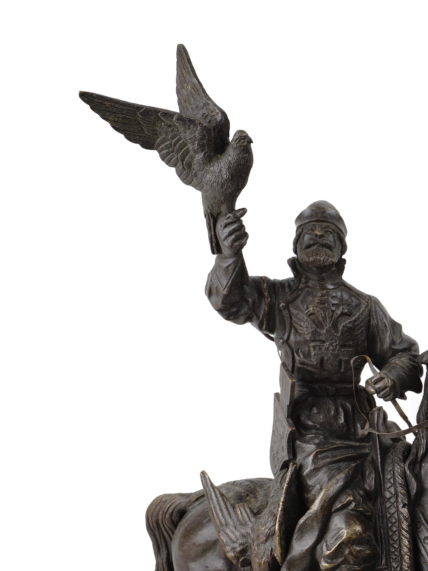 RUSSIAN BRONZE HUNTER WITH FALCON BY EVGENY NAPS PIC-7